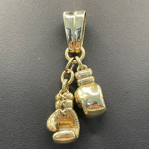Mens 9ct Yellow Gold Boxing Gloves Pendant