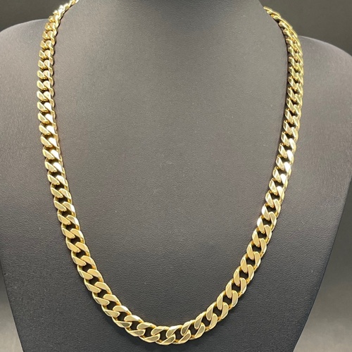 Mens 10ct Yellow Gold Curb Link Necklace
