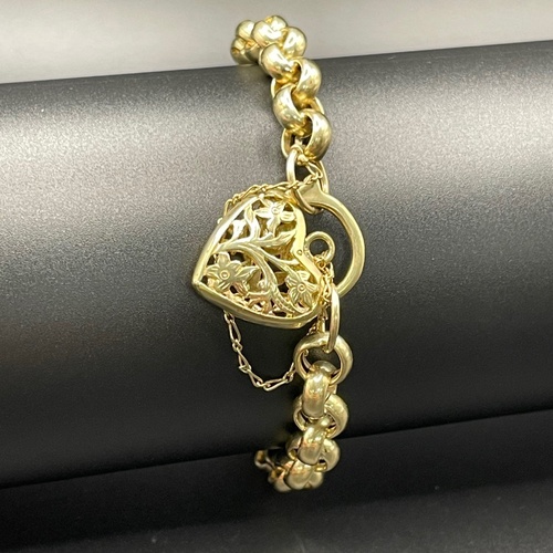 Ladies 9ct Yellow Gold Belcher Link Bracelet