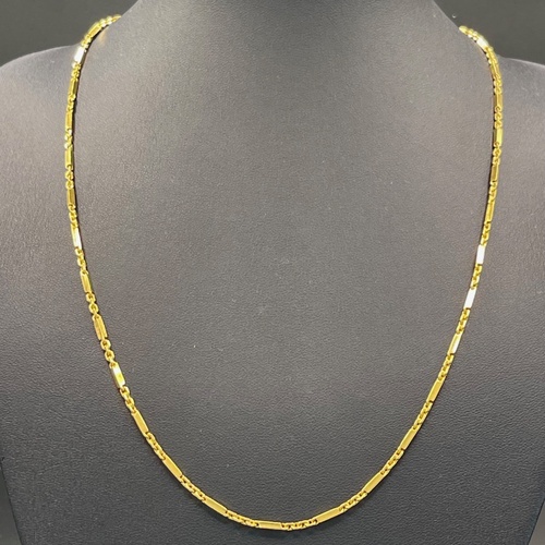Unisex 22ct Yellow Gold Fancy Bar Link Necklace