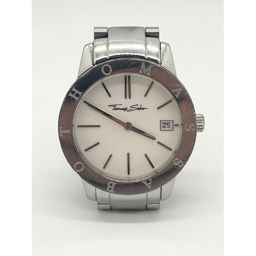 Thomas Sabo Womens Stainless Steel Bracelet Watch Date Silver Dial