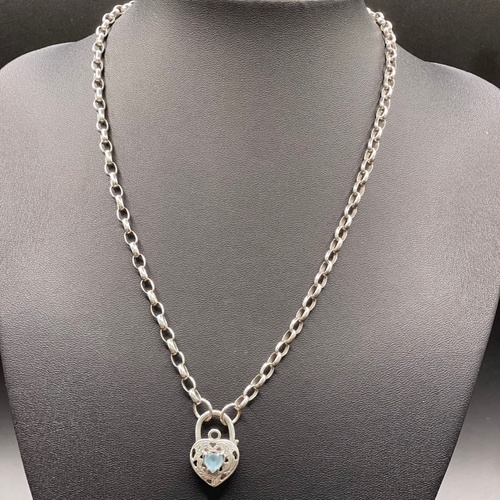 Ladies 925 Sterling Silver Belcher Link Necklace