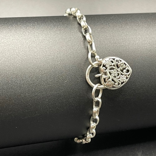 Ladies 925 Sterling Silver Belcher Link Bracelet