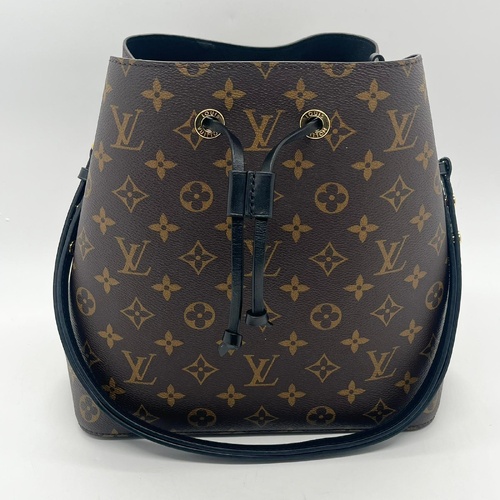 Louis Vuitton NeoNoe M44020 Monogram Bucket Bag Brown Black Crossbody
