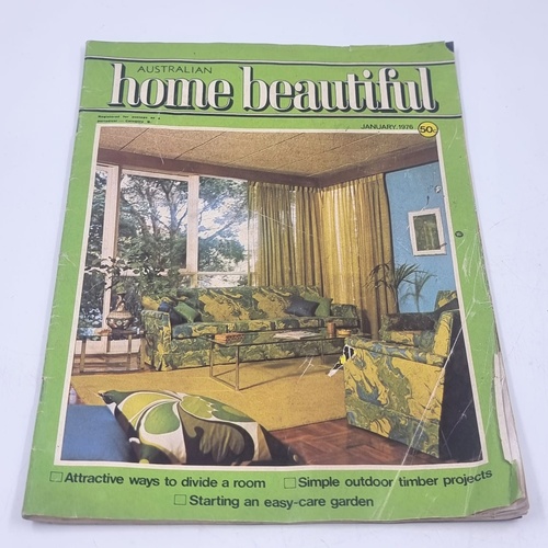 Australian Home Beautiful Magazine Jan 1976 Vintage Retro Mid Century Design