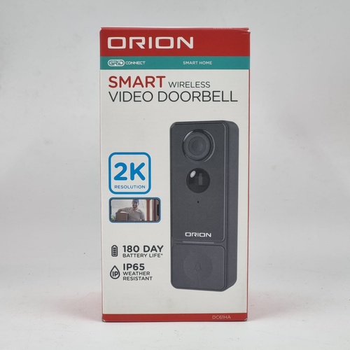 Orion DC61HA Smart Wireless Video Doorbell 2K Night Vision Motion Alerts