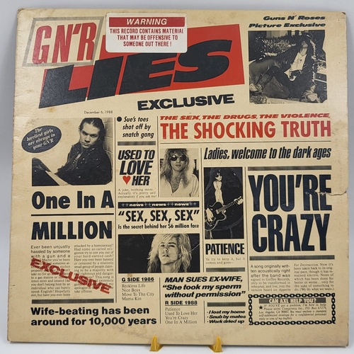 Guns N' Roses G N' R Lies 1988 Uncensored Australian First Pressing Vinyl Record