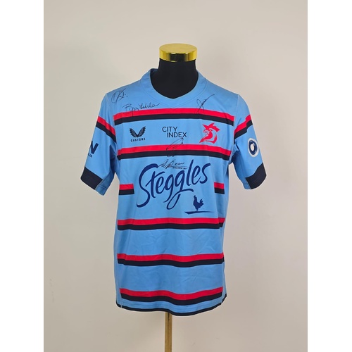 Sydney Roosters Signed Training Jersey Size L NRL Rugby League Autographed
