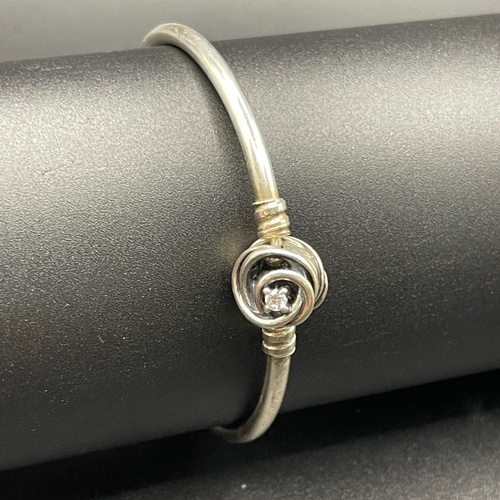 Ladies 925 Sterling Silver Round Bangle