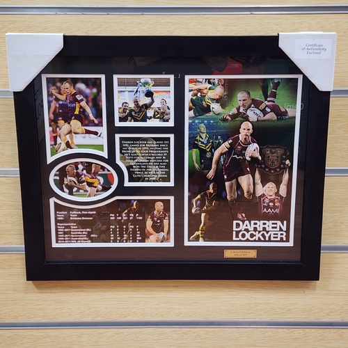 Darren Lockyer Memorabilia Framed Limited Edition 404/499 COA Broncos