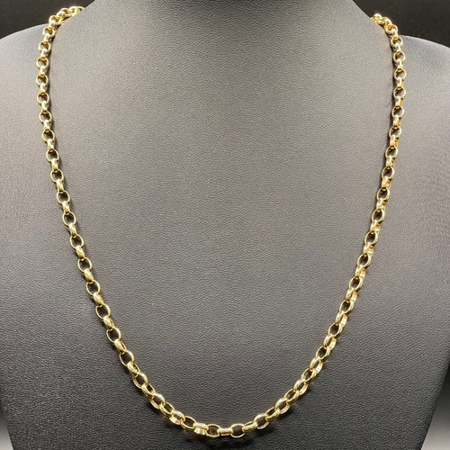 Ladies 9ct Yellow Gold Oval Belcher Link Necklace