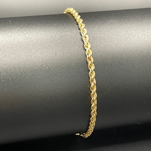 Ladies 9ct Yellow Gold Twist Rope Link Bracelet