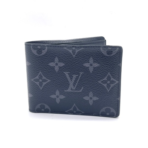 Louis Vuitton Monogram Eclipse Slender Wallet Black Leather