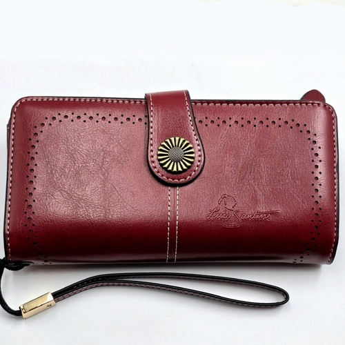 Luis Santini Women's Wallet Bifold Leather Card Holder Coin Pocket Compact Purse
