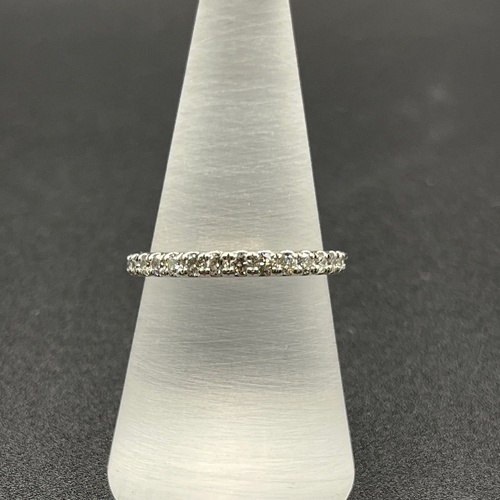 Ladies 14ct White Gold Natural Diamond Band Ring