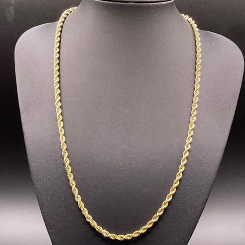 Unisex 10ct Yellow Gold Twist Rope Link Necklace