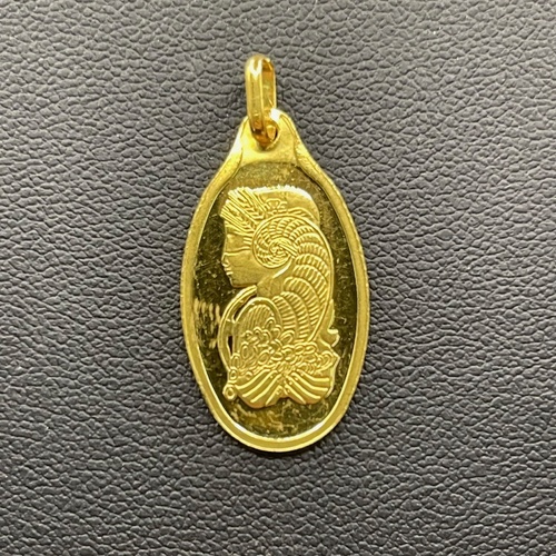 Ladies 24ct Yellow Gold PAMP Suisse Lady Fortuna Pendant