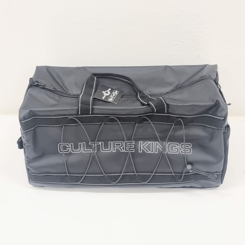 Culture Kings Duffle Bag Elite Black Silver Gym Travel Sports Bag