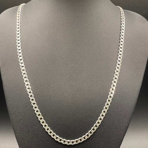 Mens 925 Sterling Silver Curb Link Necklace