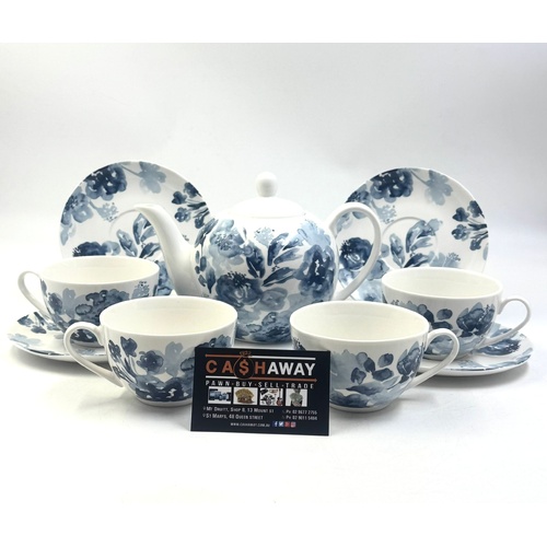 Madras Link Midnight Roses 9 Piece Tea For Four Set New Bone China