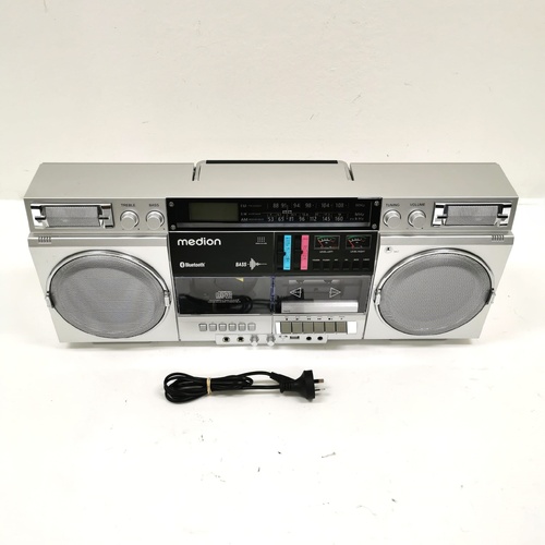 Medion MD 44238 80s Retro Boombox Bluetooth CD Tape FM/AM Radio Player