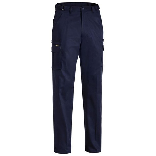 Bisley Mens Navy Cargo Work Pants 82R 32R Durable Cotton Tradie Trousers BPC6007