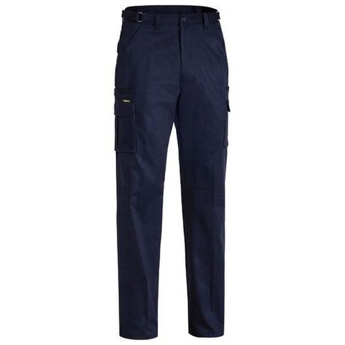 Bisley Mens Navy Cargo Work Pants 82R 32R Durable Cotton Tradie Trousers BPC6007