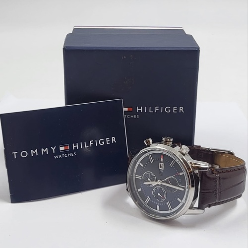 Tommy Hilfiger Harrison TH.191.1.14.2011 Navy Blue Dial Leather Strap Watch