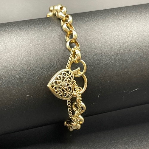 Ladies 9ct Yellow Gold Belcher Link Bracelet