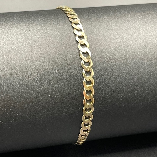 Unisex 9ct Yellow Gold Curb Link Bracelet