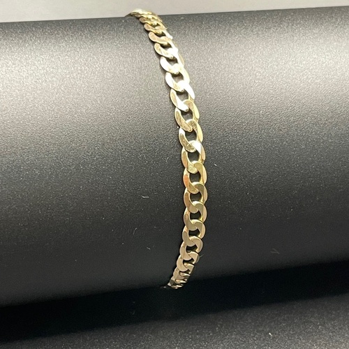 Mens 9ct Yellow Gold Curb Link Bracelet