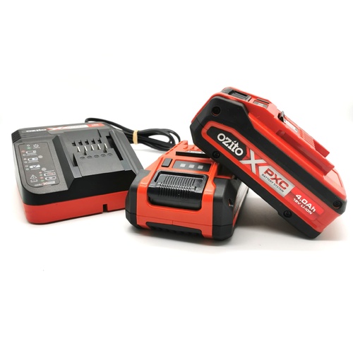 Ozito Compact Twin 4.0Ah Battery Pack PPBP-240 with PXCG-060 Battery Charger