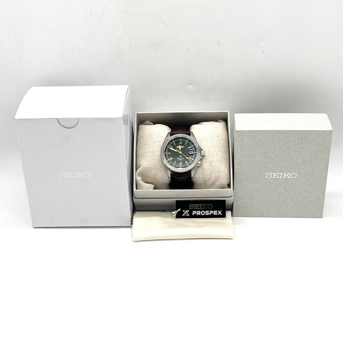 Seiko Prospex Alpinist SPB121J1 Automatic Green Dial Mens Watch Leather Strap