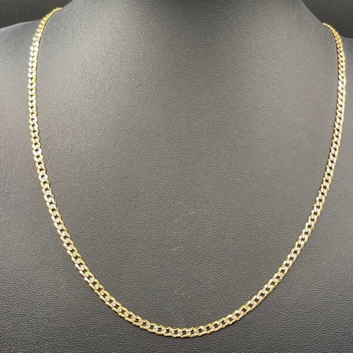 Unisex 9ct Two Tone Gold Curb Link Necklace