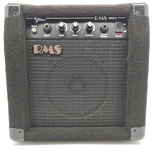 RMS RMSG12 6.5 Inch Speaker 12 Watt Practice Guitar Amplifier Black