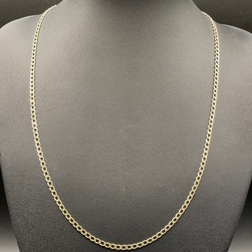 Unisex 10ct Yellow Gold Curb Link Necklace