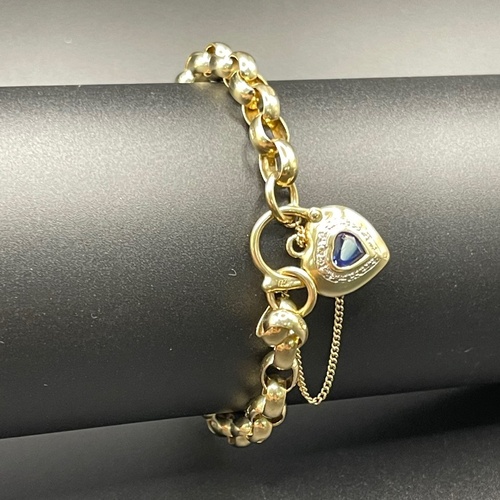 Ladies 9ct Yellow Gold Oval Belcher Link Bracelet