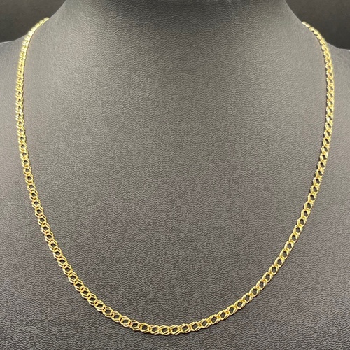 Ladies 9ct Yellow Gold Double Curb Link Necklace