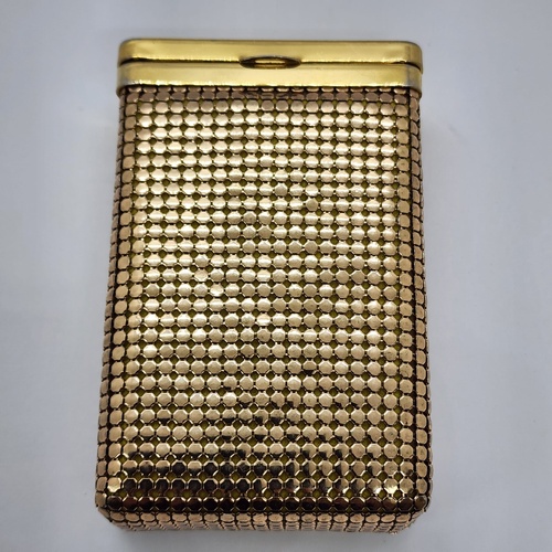 Vintage 1970s Glomesh Cigarette Case Retro Metal Compact Collectible