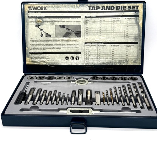 Workzone 34 Piece Tap and Die Set Metric Imperial Thread Repair Kit
