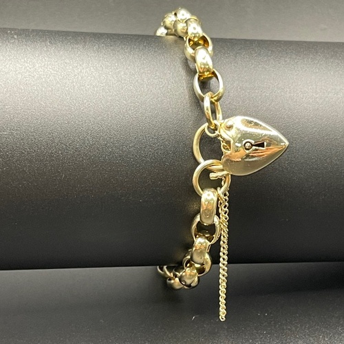 Ladies 9ct Yellow Gold Oval Belcher Link Bracelet