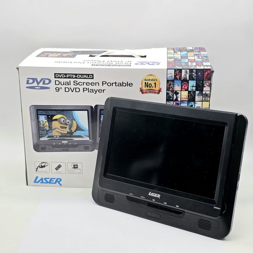 Laser 9 Inch Dual Screen Portable DVD Player DVD-PT9-DUALD
