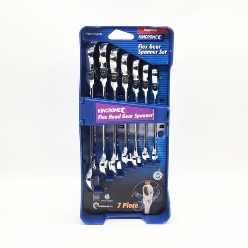 Kincrome Flex Head Gear Spanner Set 7 Pieces Imperial K3702