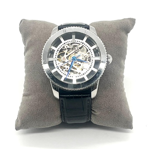 INVICTA Vintage 22570 Automatic Mens Watch 45mm Skeleton Dial Leather Band