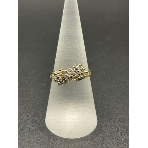 Ladies 9ct Yellow Gold Natural Diamond Ring
