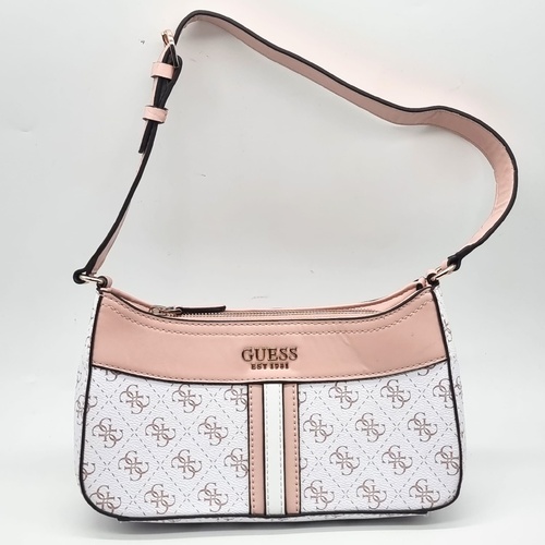 GUESS Noelle Monogram Shoulder Bag Pink White KG787919
