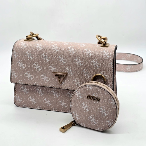 Guess Alexie Crossbody Flap Opening Rose with Logo Handbag Pink