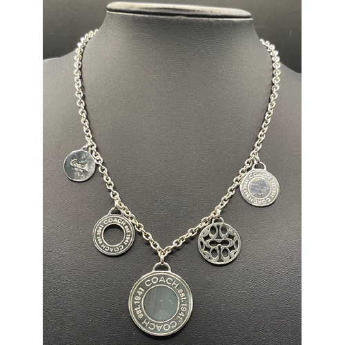 Ladies 925 Sterling Silver Cable Link Chain & Disc Pendants