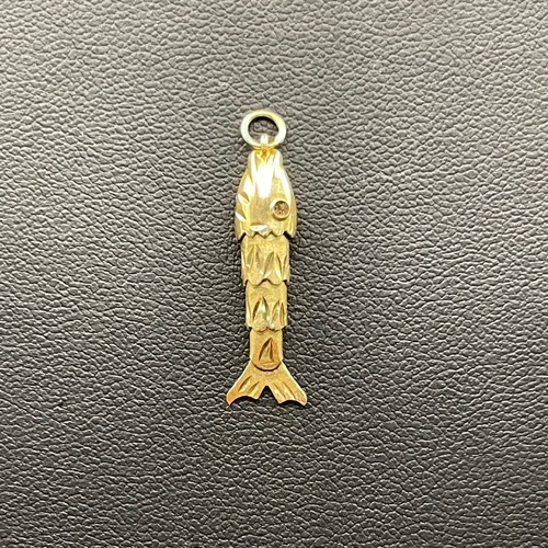 Unisex 14ct Yellow Gold Fish Pendant