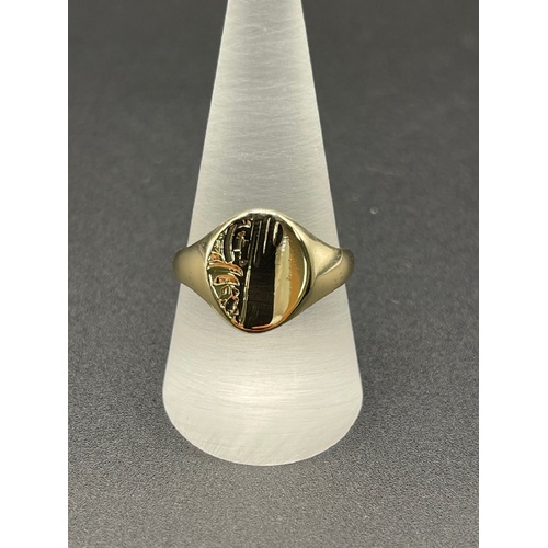 Mens 9ct Yellow Gold Oval Signet Ring